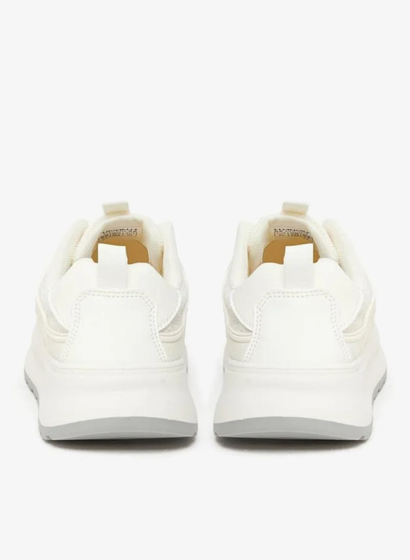 Styli Active Beige Beige Chunky Lace Up Sneakers for Women | Best Price UAE