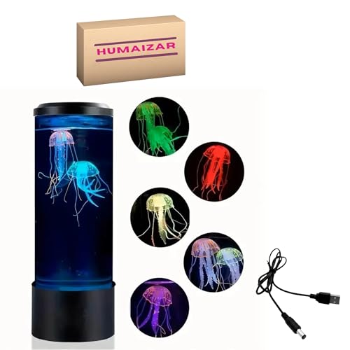 HUMAIZAR Jelly Fish Lamp LED Color Changing Mini Aquarium Simulation, Decorative Acrylic Night Light, USB Battery Operated (Battery NOT Included) Unique Gift Ornament for Home - Image 1