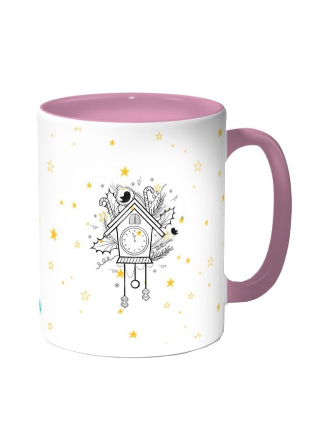RYN Stars And Dreams Printed Coffee Mug White/Pink 11ounce