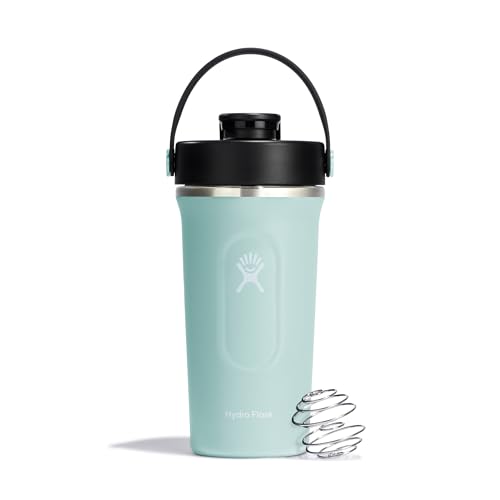 Hydro Flask Shaker Bottle Insulated Stainless Steel Gym Bottle for Pre Workout Protein 24 Oz Dew - Image 1