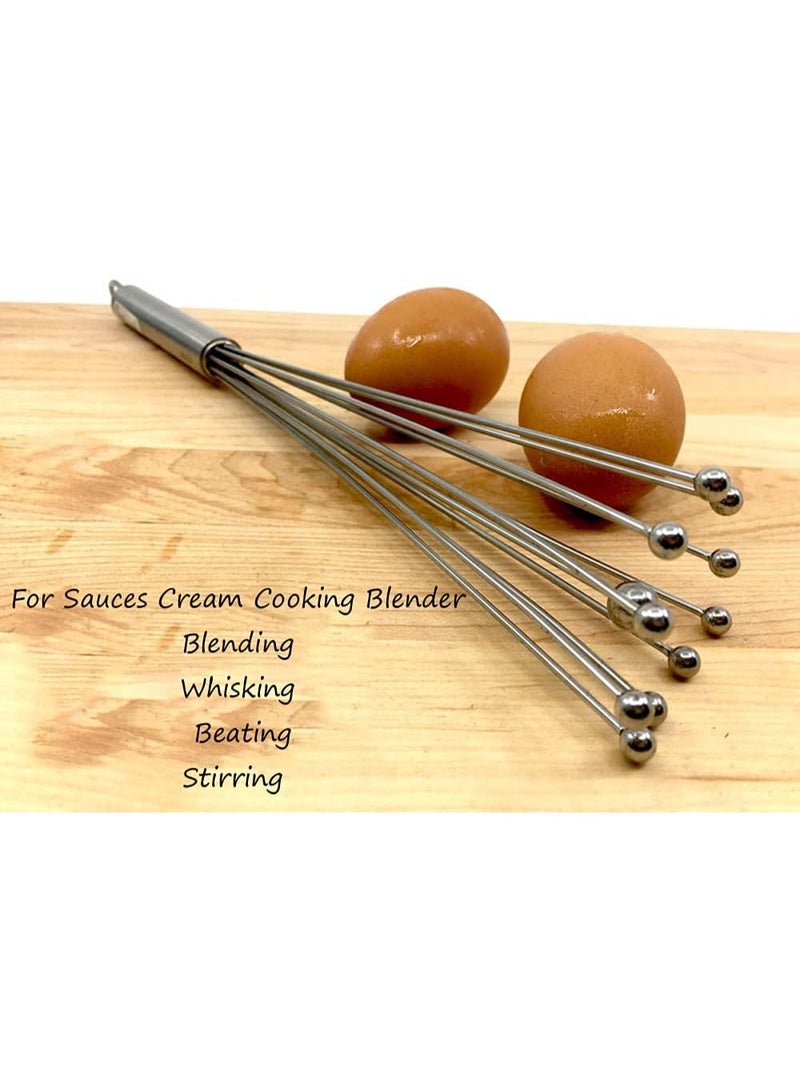 2 Pcs Hand Whisk Set, Stainless Steel Ball Whisk, Kitchen Balloon Whisk, Egg Beater Manual Mixer, for Cooking, Whisking, Blending, Beating, Stirring  - Image 5