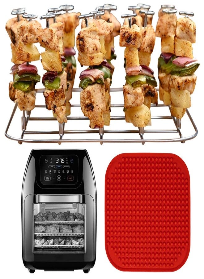 INFRAOVENS رفّ القلي الهوائي من إنفراوفينز لقلاية الهواء الرقمية متعددة الوظائف من شيفمان XL سعة 10 لترات، ملحقات من الفولاذ المقاوم للصدأ لحامل أسياخ القلي الهوائي RJ38-1 ورف شواء الأضلاع مع بطانة سيليكون. - Image 1