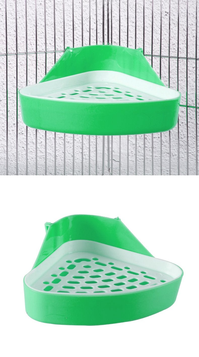 Sage Square صينية فضلات بحجم جامبو مع ملعقة لتدريب الحمام للأرنب/خنزير غينيا/فرت (لون عشوائي) - Image 1