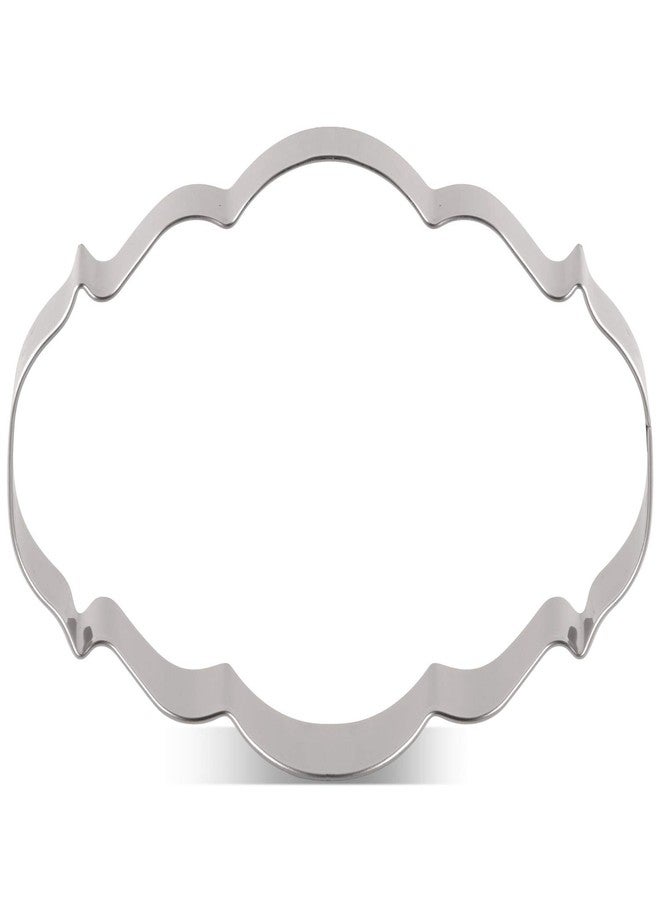 LILIAO Plaque Oval Cookie Cutter - 4.4 x 3.2 inches - Stainless Steel - Image 1
