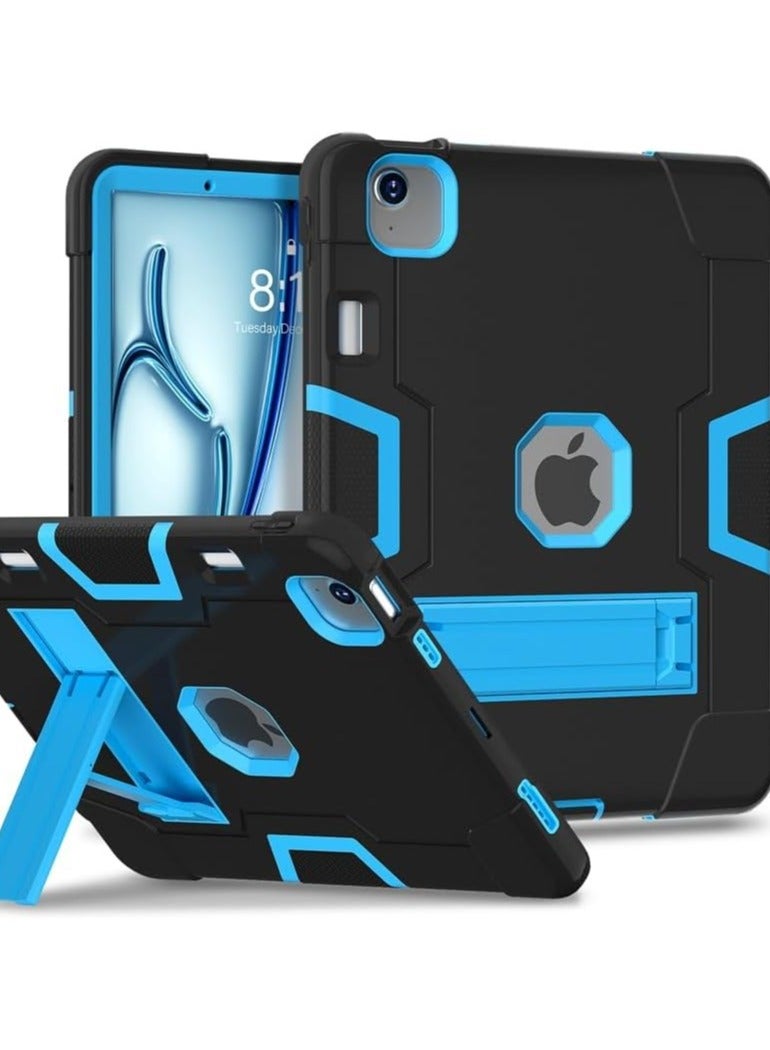 VKL حقيبة لجهاز IPad Air 11 بوصة M2 2024 الصادرة، مع حامل قلم وبدعم للزاوية، غلاف EVA ثقيل لحماية ضد الصدمات (أسود + أزرق)