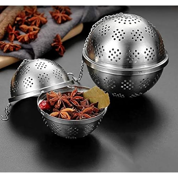 CATOSUM Spice Ball Extra Large For Cooking Seasoning Ball Spice Infuser Tea Ball Filter With Extended Chain Hook For Enhancing Soups Stews Cider Wine And Especially Brewing Large Quantities Of Tea - Image 3