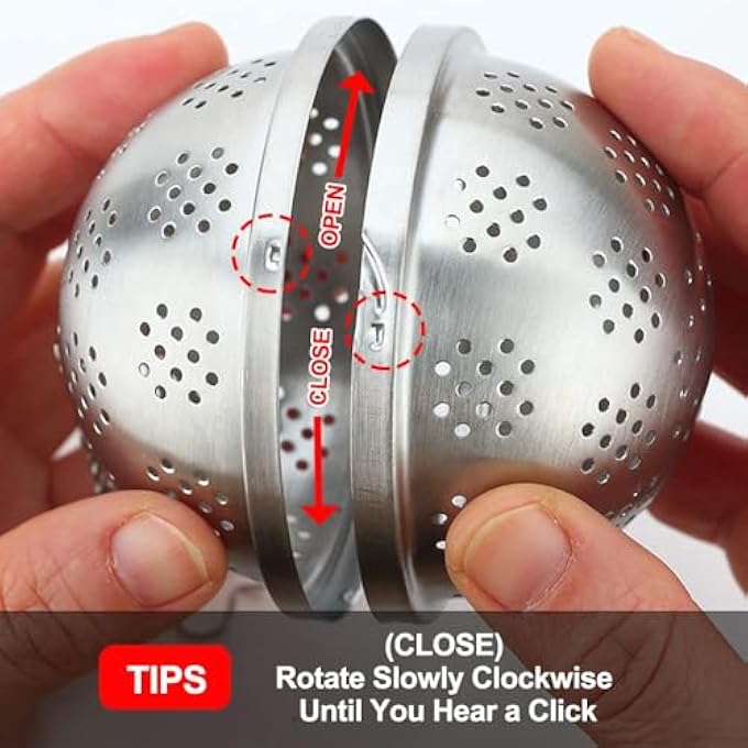 CATOSUM Spice Ball Extra Large For Cooking Seasoning Ball Spice Infuser Tea Ball Filter With Extended Chain Hook For Enhancing Soups Stews Cider Wine And Especially Brewing Large Quantities Of Tea - Image 5