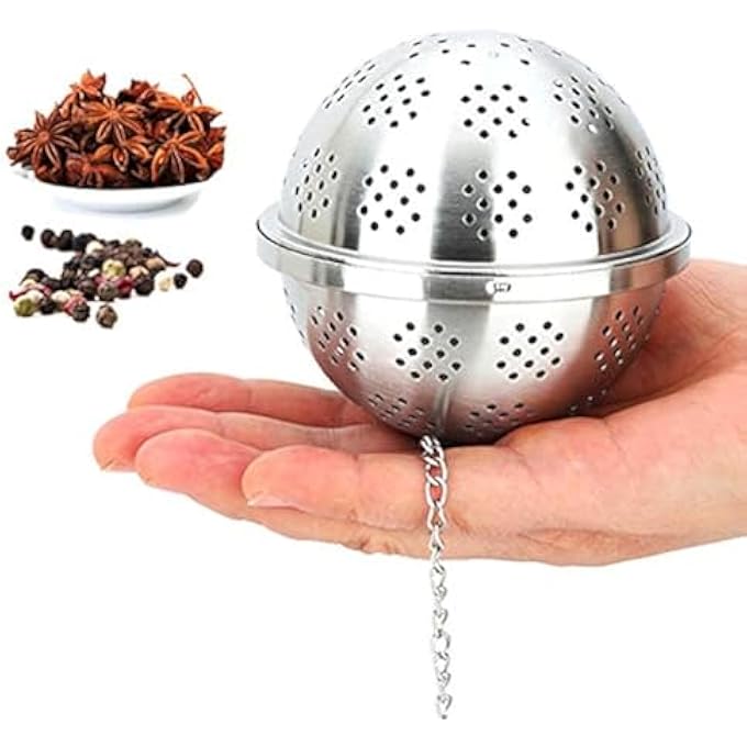CATOSUM Spice Ball Extra Large For Cooking Seasoning Ball Spice Infuser Tea Ball Filter With Extended Chain Hook For Enhancing Soups Stews Cider Wine And Especially Brewing Large Quantities Of Tea - Image 1
