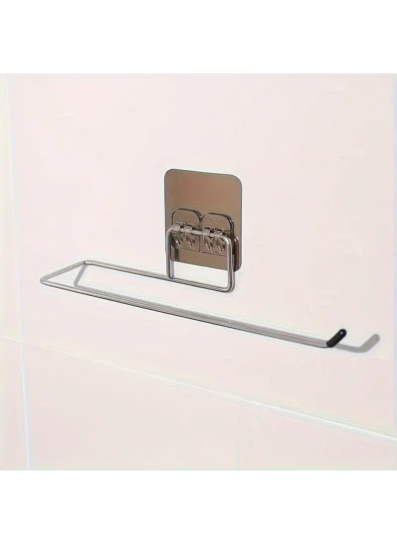 PURCHASE ZONE PURCHASE ZONE 2pc Kitchen Towel Hook Self Adhesive Easy Install Towel Storage Holder Wall Mounted Paper Towel Holder Stainless Steel Hanging Rack Kitchen Organizers and Storage 2 Pack  - Image 2