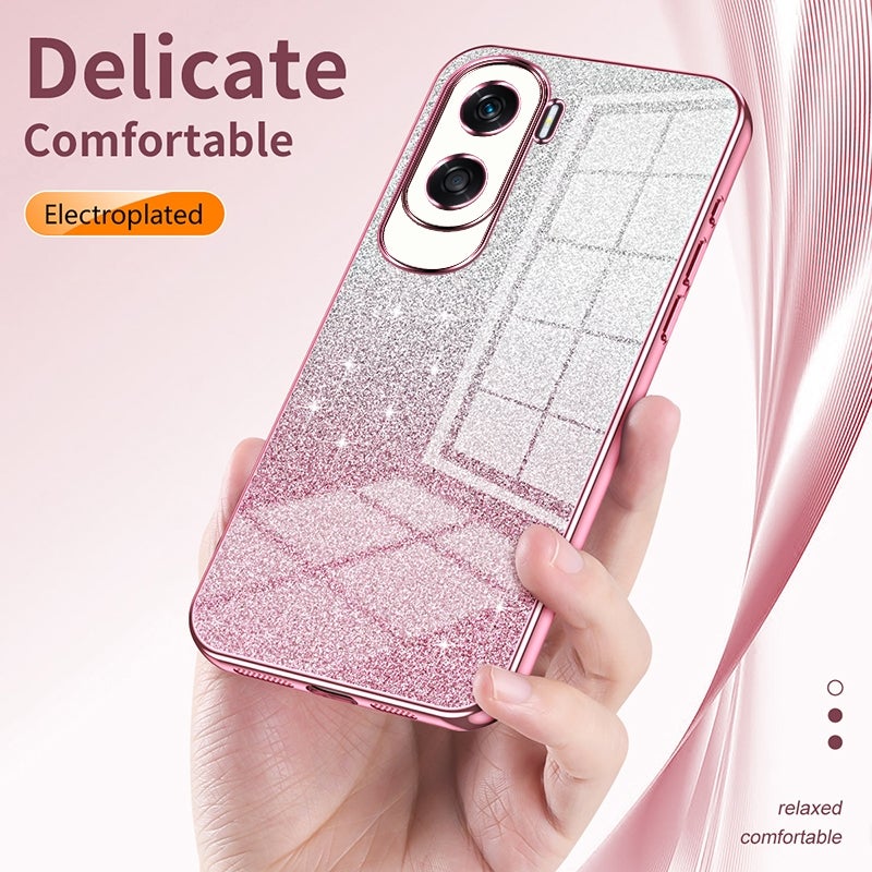 HuHa Protective Cover For Honor 50 Pro  / Huawei nova 9 Pro Gradient Glitter Powder Electroplated Phone Case(Green) - Image 5