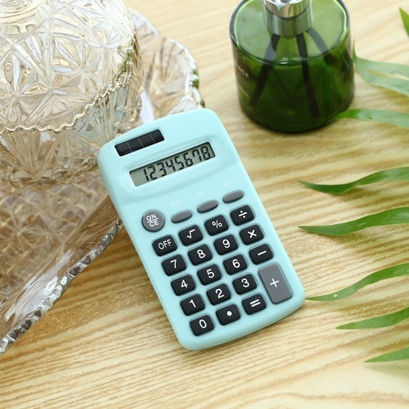 Basic Calculator: 8 Digits Display, Sensitive Press Key - Dual Power Supply, Blue Electronic Calculator for Office, Home, School Use - Image 5