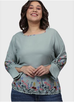 Instafab Plus Floral Print Blouse  - Image 1