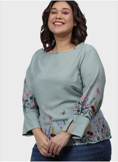 Instafab Plus Floral Print Blouse  - Image 2