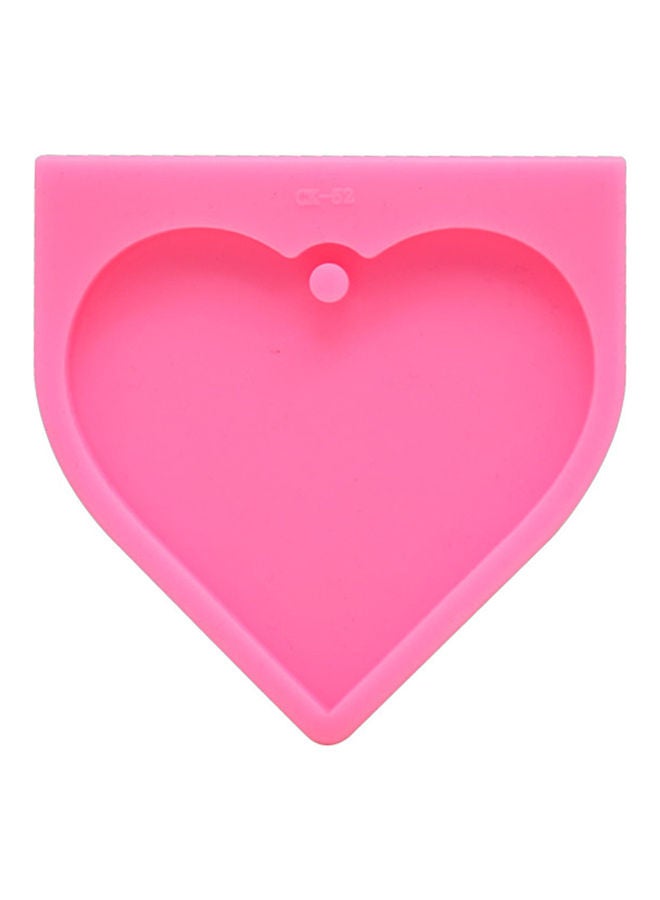 NIBEMINENT DIY Large Heart Key Chain Shape Cake Fondant Baking Mold Pink 7.8x7.8x0.9cm - Image 1