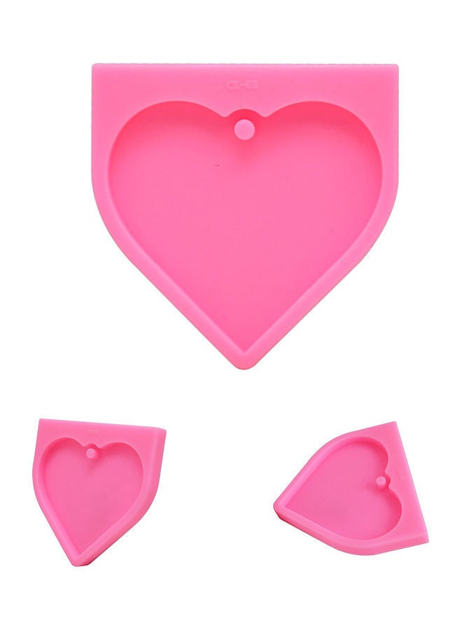 NIBEMINENT DIY Large Heart Key Chain Shape Cake Fondant Baking Mold Pink 7.8x7.8x0.9cm - Image 4