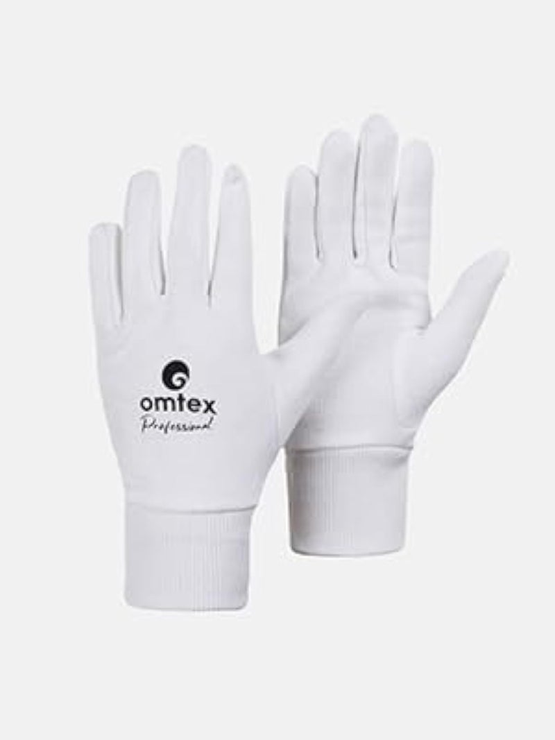 omtex Professional Cricket Inner Gloves Wicket Keeping Gloves (White) - Image 2