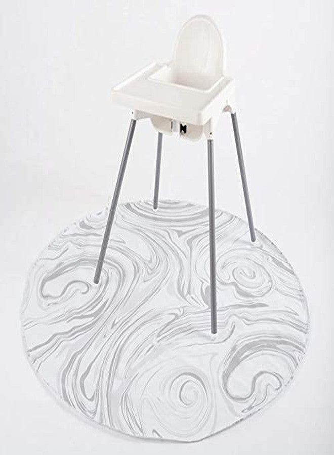 BooginHead SplatMat 52" Extra Large Waterproof Floor Mat for Under High Chair, Marble Swirl - Image 4
