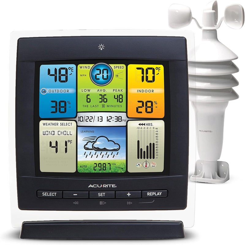 Acurite Notos (3-in-1) Weather Station for Indoor/Outdoor Temperature, Humidity, and Wind Speed (00589M), 1.5, Full Color - Image 1