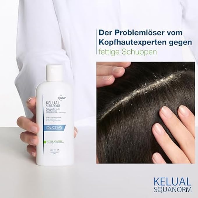 DUCRAY KELUAL SQUANORM ANTI-DANDRUFF TREATMENT SHAMPOO, SEBUM REGULATING HAIR CARE FOR OILY DANDRUFF AND ITCHY SCALP, CLINICALLY TESTED, 200 ML - Image 3