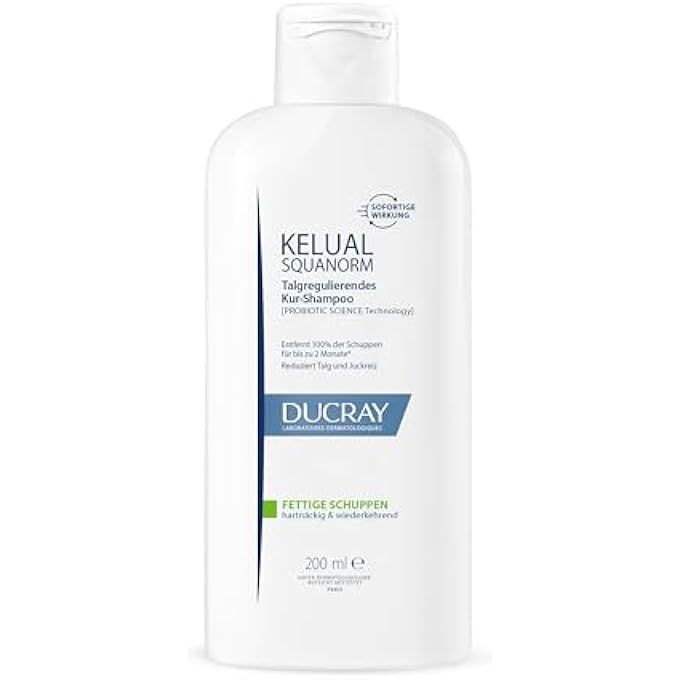 DUCRAY KELUAL SQUANORM ANTI-DANDRUFF TREATMENT SHAMPOO, SEBUM REGULATING HAIR CARE FOR OILY DANDRUFF AND ITCHY SCALP, CLINICALLY TESTED, 200 ML - Image 1