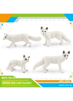 Generic Simulation Solid Wild Fox Model Red Fox Big White Fox Arctic Fox Red Fox Static Children's Hand-made Ornaments-Colour:4 White Fox Model Sets 53g  - Image 1