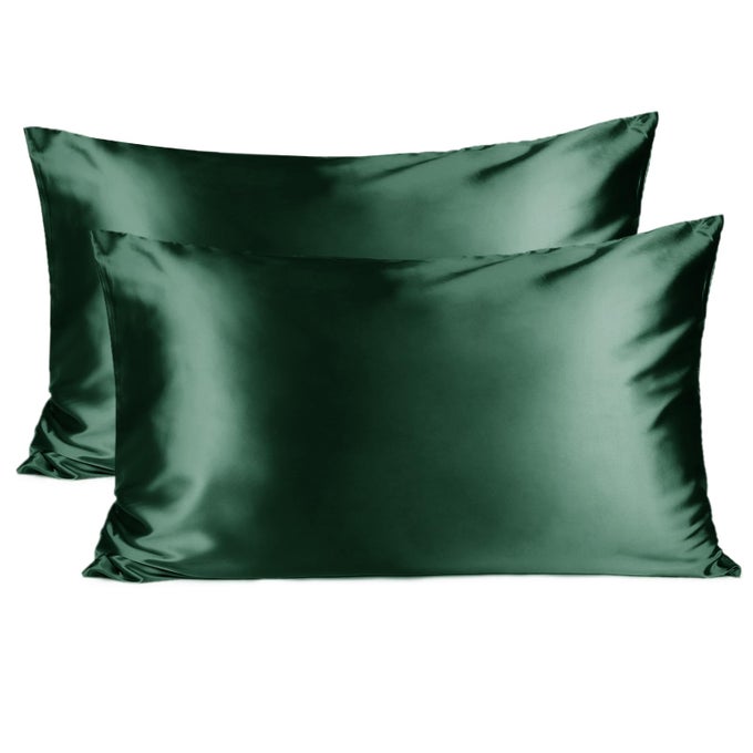 SATIN PILLOWCASE SILK PILLOW CASES FOR HAIR AND SKIN WITH ZIPPER STANDARD PILLOW CASES SET OF 2 FOR 20X26 EXQUISITE PACKAGING FOR WOMEN MEN
