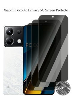 SNBFA 3 PCS Xiaomi POCO X6 Privacy Screen Protector，28°Privacy Protector Support Fingerprint Unlock ,9H Tempered Glass Film Easy Installation Anti-Scratch Film  - Image 1