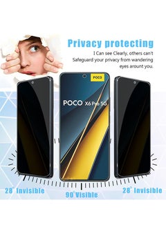SNBFA 3 PCS Xiaomi POCO X6 Privacy Screen Protector，28°Privacy Protector Support Fingerprint Unlock ,9H Tempered Glass Film Easy Installation Anti-Scratch Film  - Image 2