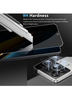 SNBFA 3 PCS Xiaomi POCO X6 Privacy Screen Protector，28°Privacy Protector Support Fingerprint Unlock ,9H Tempered Glass Film Easy Installation Anti-Scratch Film  - Image 5