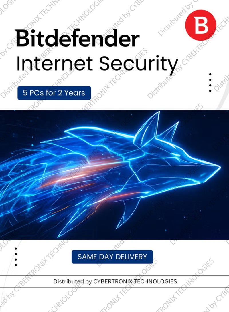Bitdefender Internet Security | 5 PCs for 2 Years | Digital License | SAME DAY DELIVERY