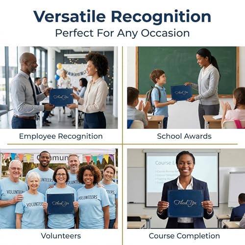 PaperDirect Thank You Certificate Jackets, 9 Inches x 12 Inches Folded, Blue with Gold Foil, Certificate Cover for School, Work, Diplomas, Graduation & Awards, Certificate Holder, Pack of 10 - Image 5