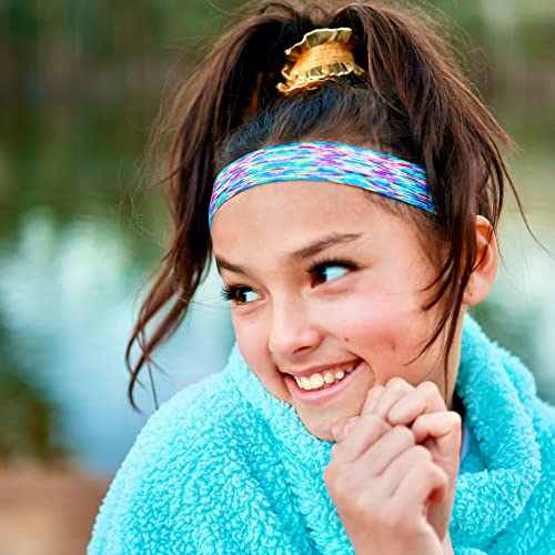 FROG SAC Headbands for Girls - 6 Adjustable No Slip Head Bands for Kids, Athletic Sport Hair Bands for Women, Stretch Elastic Workout Headband Hair Accessories (Multicolor 5, Universal) - Image 2