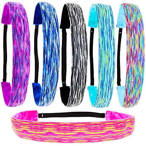 FROG SAC Headbands for Girls - 6 Adjustable No Slip Head Bands for Kids, Athletic Sport Hair Bands for Women, Stretch Elastic Workout Headband Hair Accessories (Multicolor 5, Universal) - Image 1