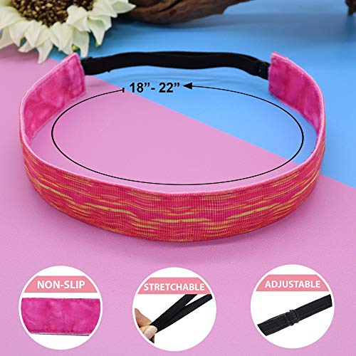 FROG SAC Headbands for Girls - 6 Adjustable No Slip Head Bands for Kids, Athletic Sport Hair Bands for Women, Stretch Elastic Workout Headband Hair Accessories (Multicolor 5, Universal) - Image 4