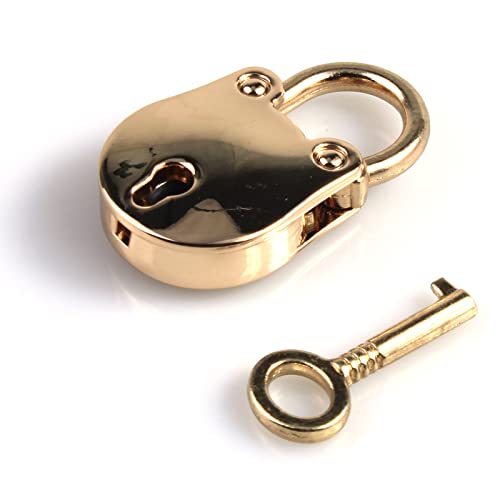OZXNO 1PCS Vintage Mini Bear Padlock Key Lock Antique Style Small Key Lock (Gold) - Image 1