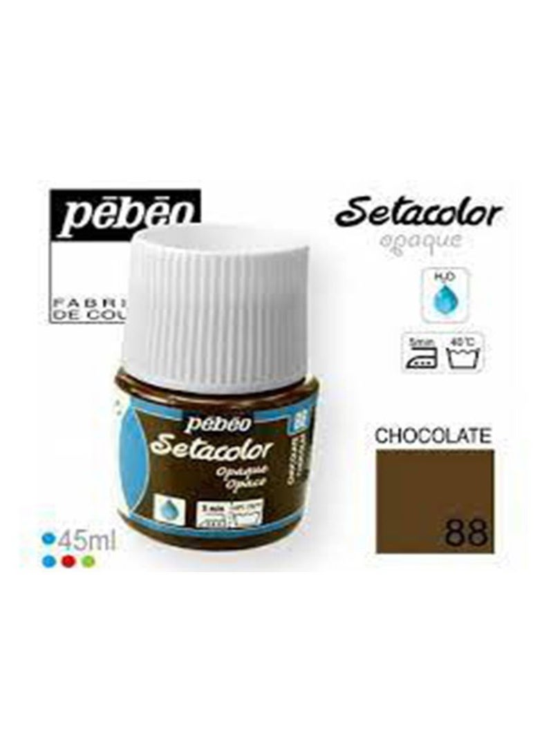 Pebeo Setacolor Opaque Fabric Paint 45 ml Chocolate - Image 2
