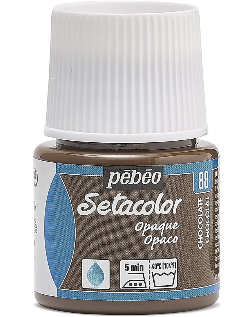 Pebeo Setacolor Opaque Fabric Paint 45 ml Chocolate - Image 1
