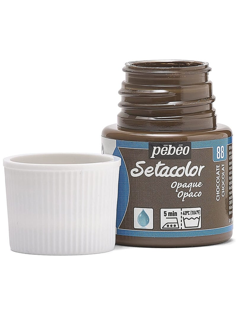 Pebeo Setacolor Opaque Fabric Paint 45 ml Chocolate - Image 3