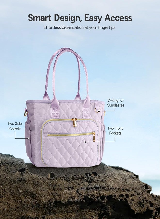 BellaHold Large Bible Bag with Bible Cover Case for Women, Church Bag with Shoulder Strap, Quilted Bible Cover for Bible Study Supplies, a Christian Gift for Women, Light Purple - Image 3
