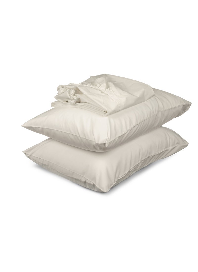 Home of linens - Fitted Sheet Set Off White 180x200 - Image 1