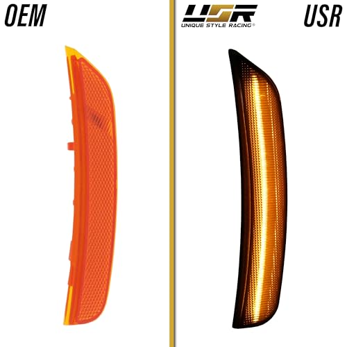 USR UNIQUE STYLE RACING USR 21-25 D6U SUV Side Marker Light – Front Smoked Parking Lamps (Left + Right) Pair - Compatible with 2021-2025 Dodge Durango All Models such as SXT, GT, R/T, SRT 392 (SMOKE LENS w/AMBER LED) - Image 5