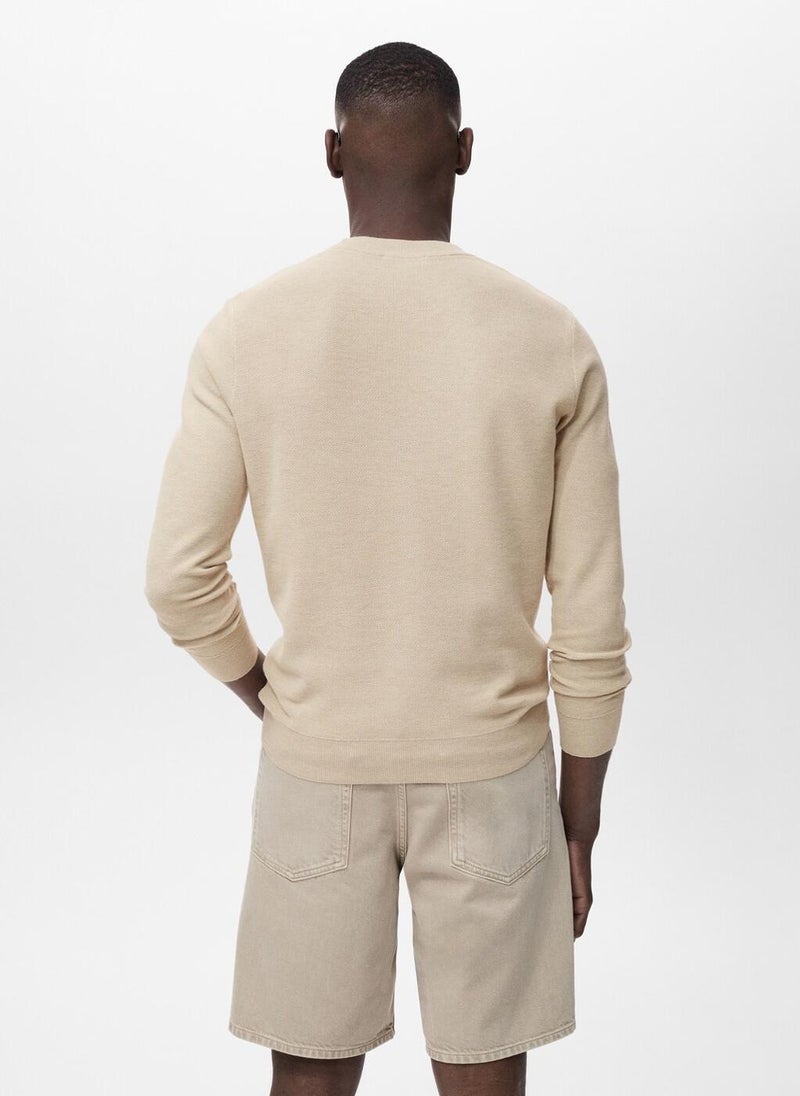 Mango Man Microstructured cotton knitted sweater - Image 2