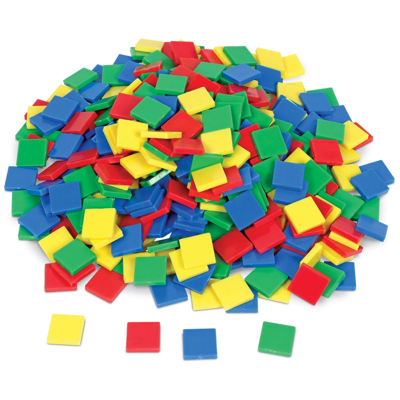 Learning Resources Square Color Tiles, Counting, Sorting Toy, Set of 400 in 6 Colors, Ages 4+ - Image 2