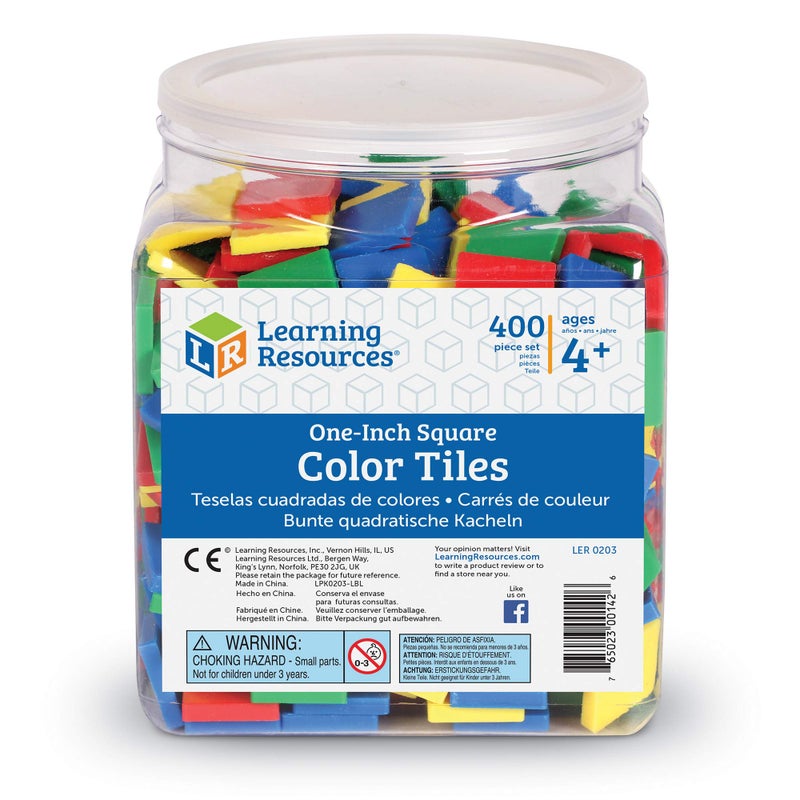 Learning Resources Square Color Tiles, Counting, Sorting Toy, Set of 400 in 6 Colors, Ages 4+ - Image 5