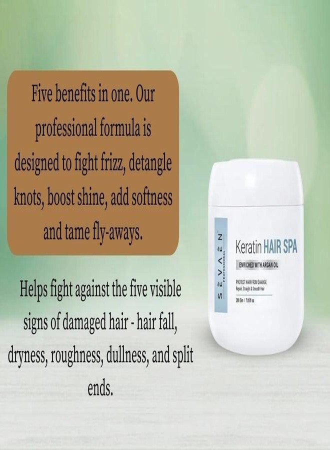 SEVAEN Keratin Smooth Deep Smoothening Spa, with Argan Oil and Sea butter, for Frizz-Free hair up to 72 hours & Salon-like smooth hair at home, Recommended by Professional|200gm. - Image 3