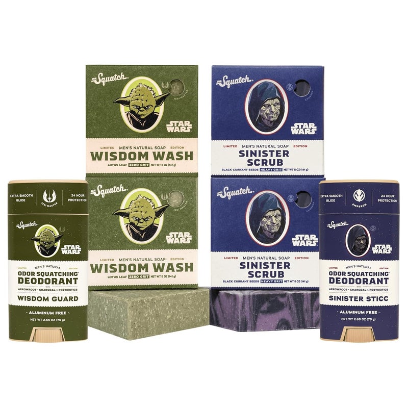 Dr. Squatch Dr Squatch Star Wars Bundle  Natural 4 Soap and 2 Deodorant Gift Set  Wisdom Wash Wisdom Guard Sinister Scrub Sinister Sticc