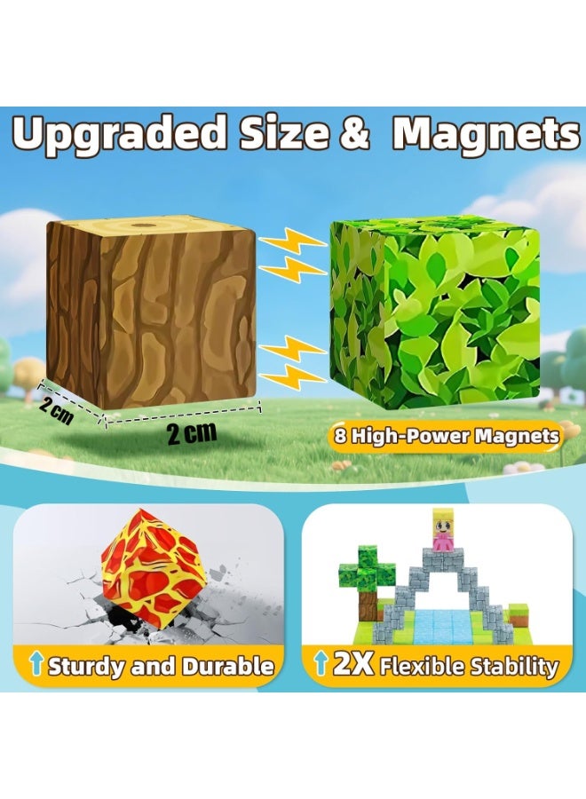 200 PCS Magnetic Blocks (More Pieces) - 2cm Magnet Cubes, Build Your Own Magnet Worlds | STEM Sensory Toys for Toddlers & Kids Ages 3-10, Classroom Gifts - Image 4