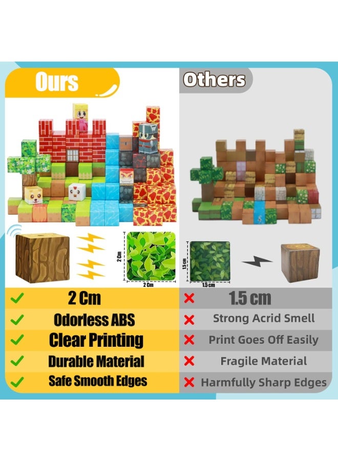 200 PCS Magnetic Blocks (More Pieces) - 2cm Magnet Cubes, Build Your Own Magnet Worlds | STEM Sensory Toys for Toddlers & Kids Ages 3-10, Classroom Gifts - Image 5