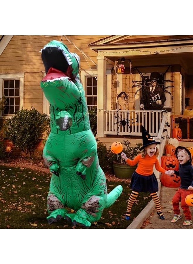 Inflatable Dinosaur Costume for Adult Blow up T-rex Costume Costume Party Dino Cosplay Halloween Cosplay Party, Green, Adult Height: 150cm-190cm - Image 2