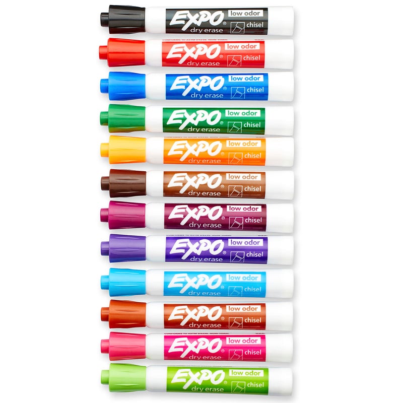 EXPO Low Odor Dry Erase Markers, Chisel Tip, Assorted Colors, 16 Count - Image 4